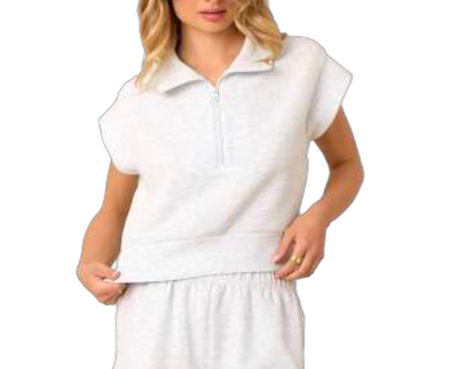 Shaddow and Fish Kathy Cloud Fleece Quarter Zip Top
