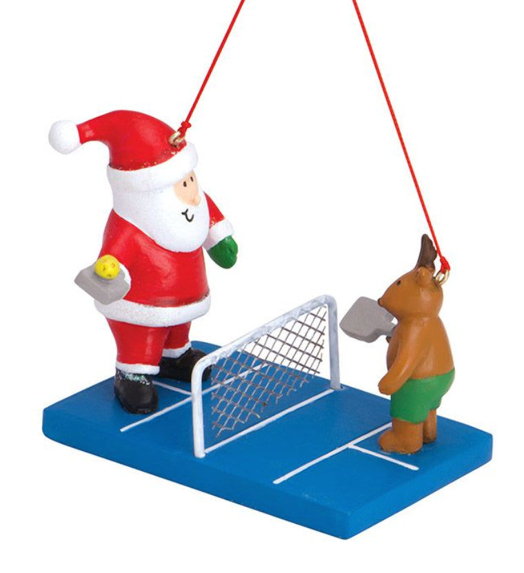 Cape Shore Santa & Reindeer Playing Pickleball Key West Ornament
