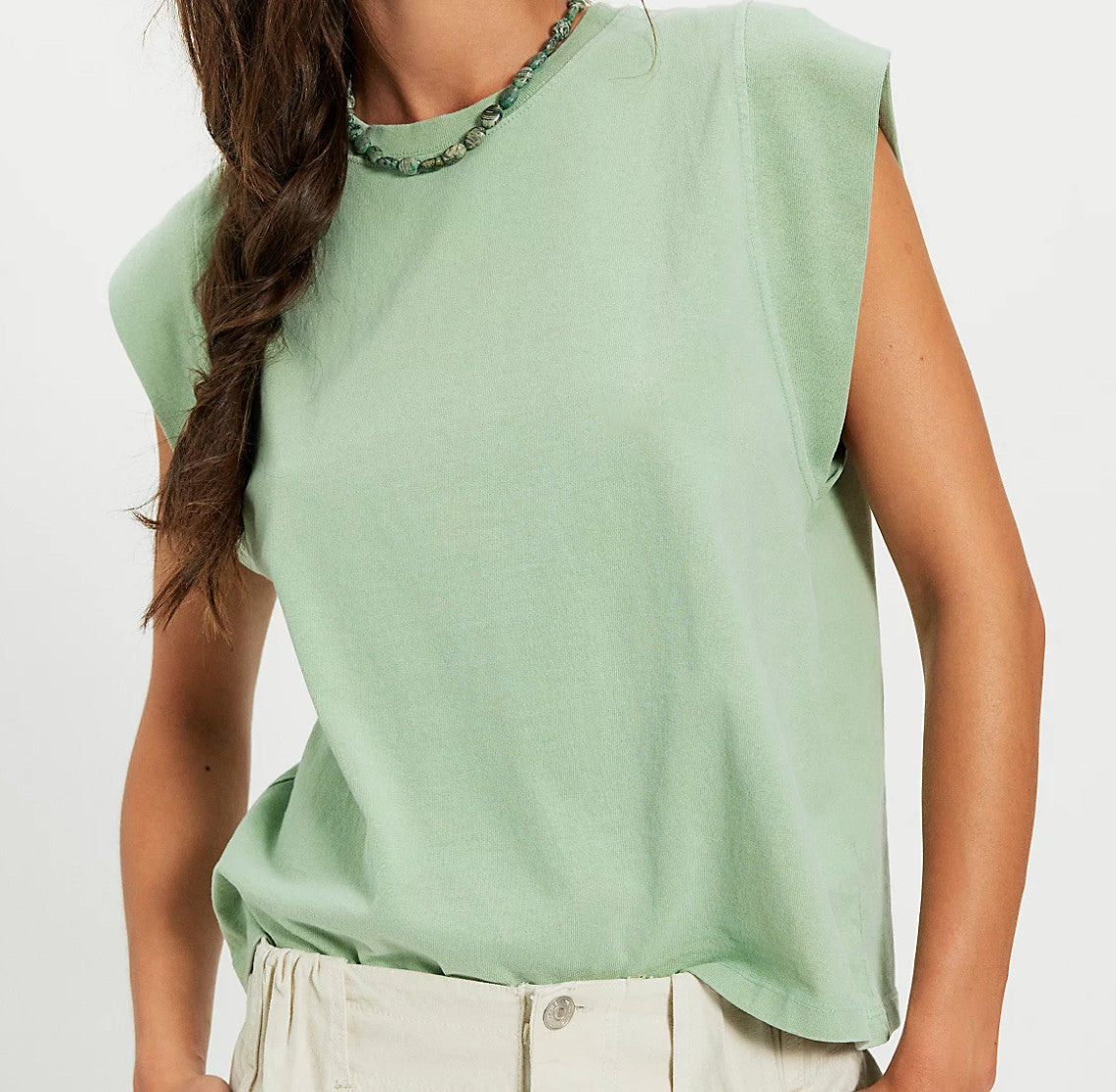 Free People We The Free Better Muscle Tee Cameo Green