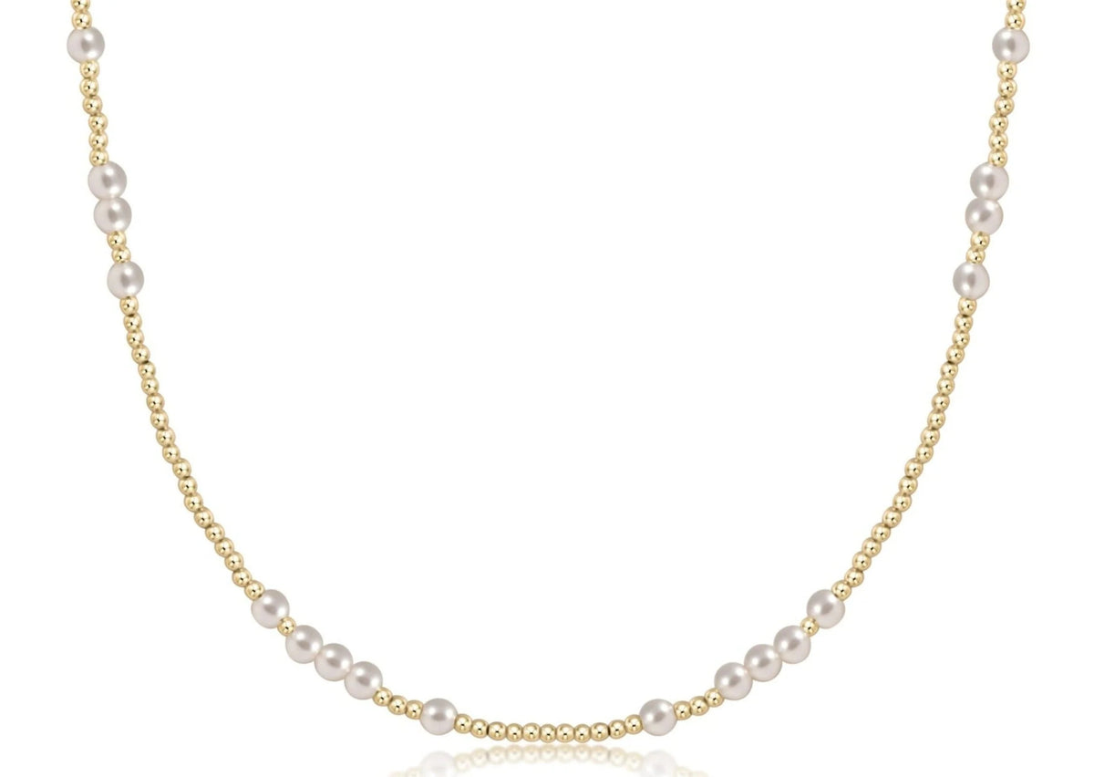 ENewton 15" Choker Hope Unwritten 4mm Pearl Gold