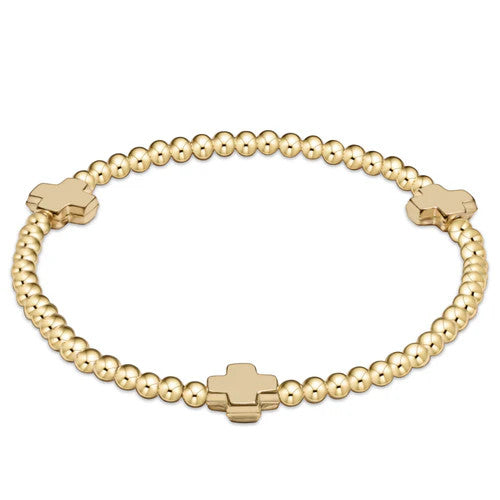 Egirl Signature Cross Gold Pattern 3mm SS'24 Bead Bracelet