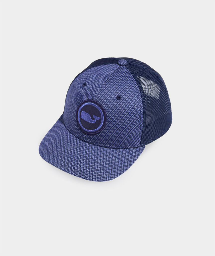 Vineyard Vines Houndstooth Patch Trucker Hat Nautical Navy