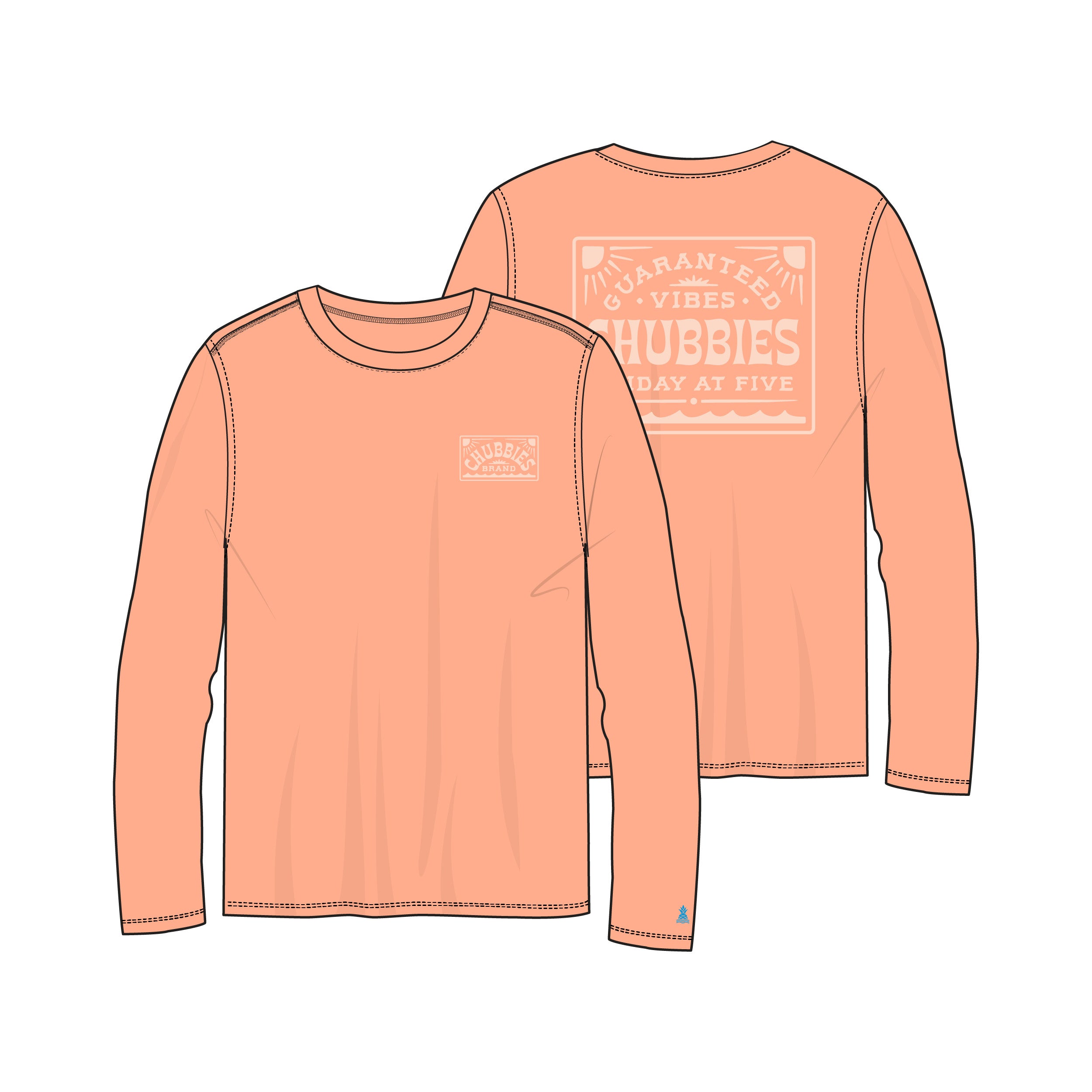 Chubbies The Dreamsicle Sun Crew T-Shirt LS