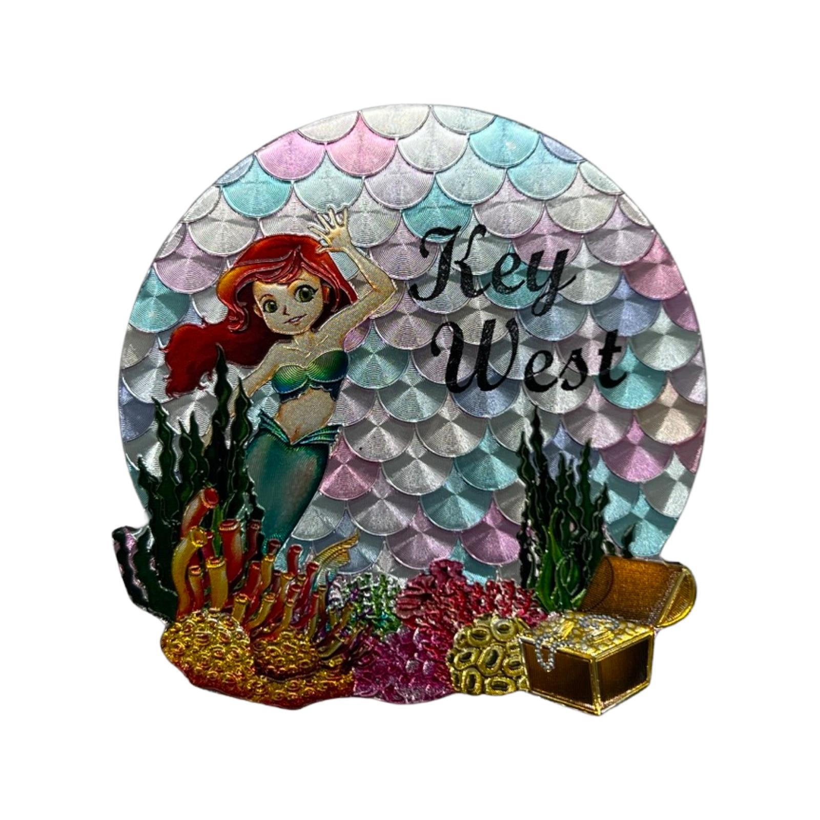 Ariel Mermaid Key West Foil Magnet