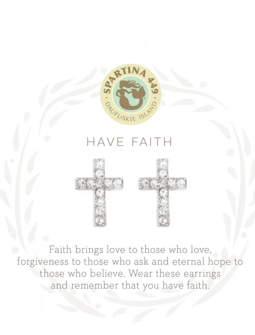 Spartina Have Faith Sea La Vie Earrings Silver