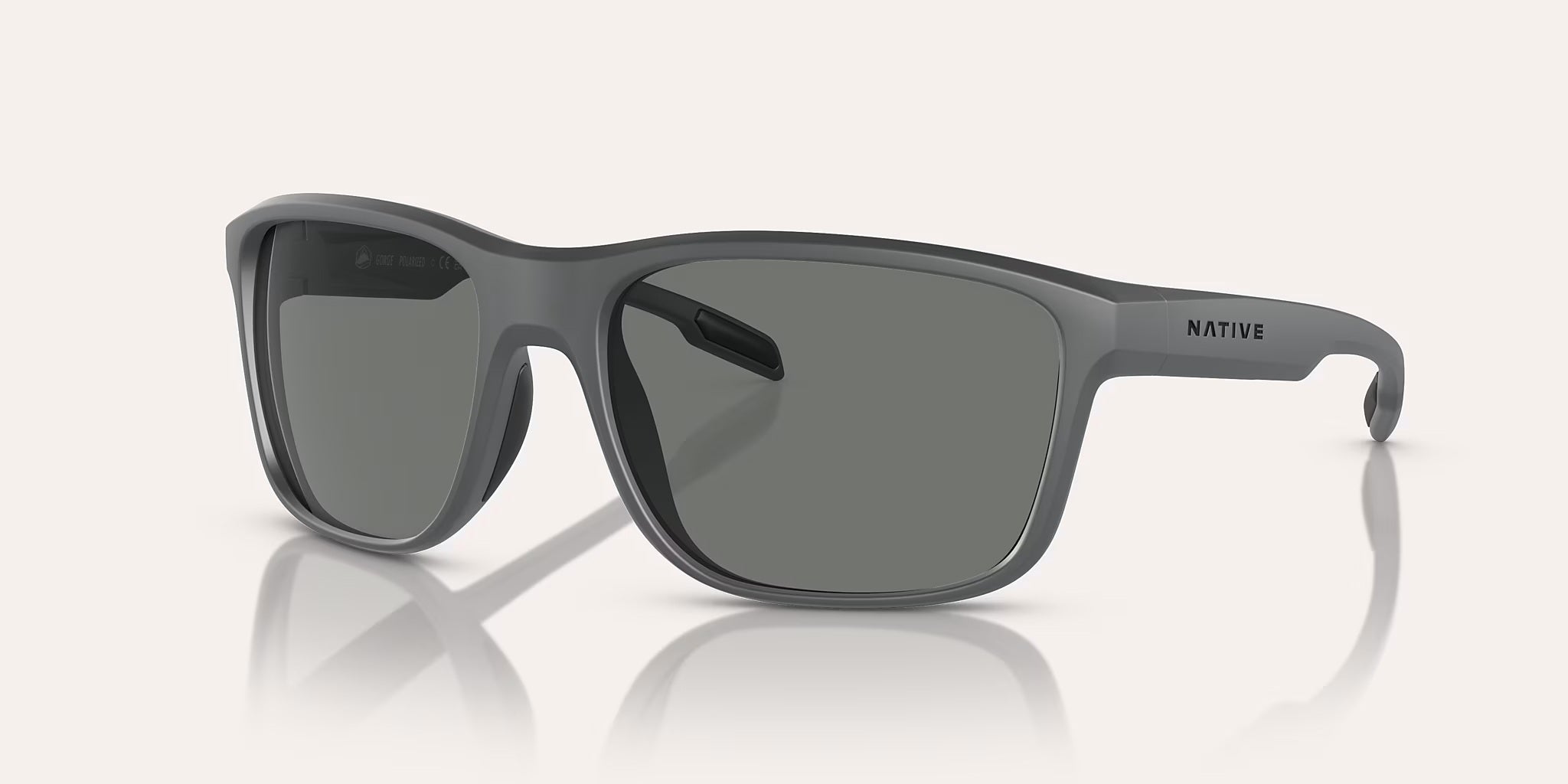Native Eyewear Gorge Matte Grey Frame w/ Grey Lens Sunglasses Polarized