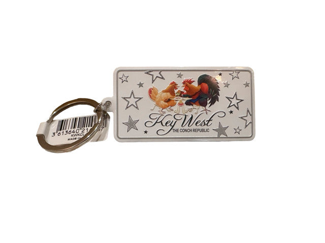 Roaster Date Night Key West License Plate Keychain