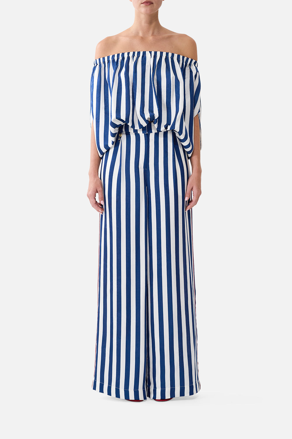 Camilla Wide Leg Waisted Pant Sweet Sacre Bleu