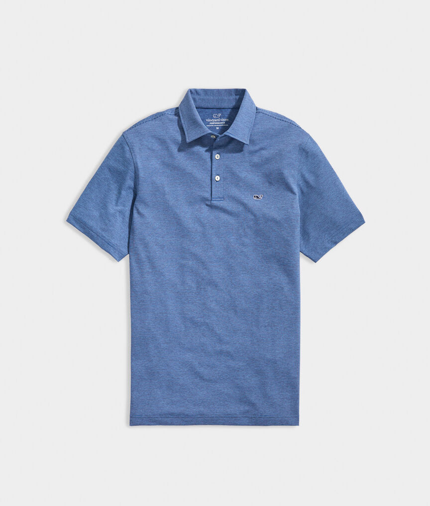 Vineyard Vines St. Jean Stripe Sankaty Polo Blue Depth Tejeda