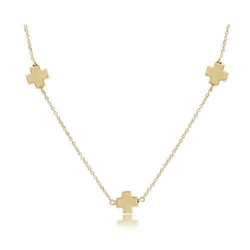 ENewton 17" Simplicity Chain Gold Signature Cross Gold