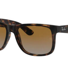 Ray Ban Justin Rubber Havana Frame w/ Grey Gradient Brown Lens Sunglasses Polarized