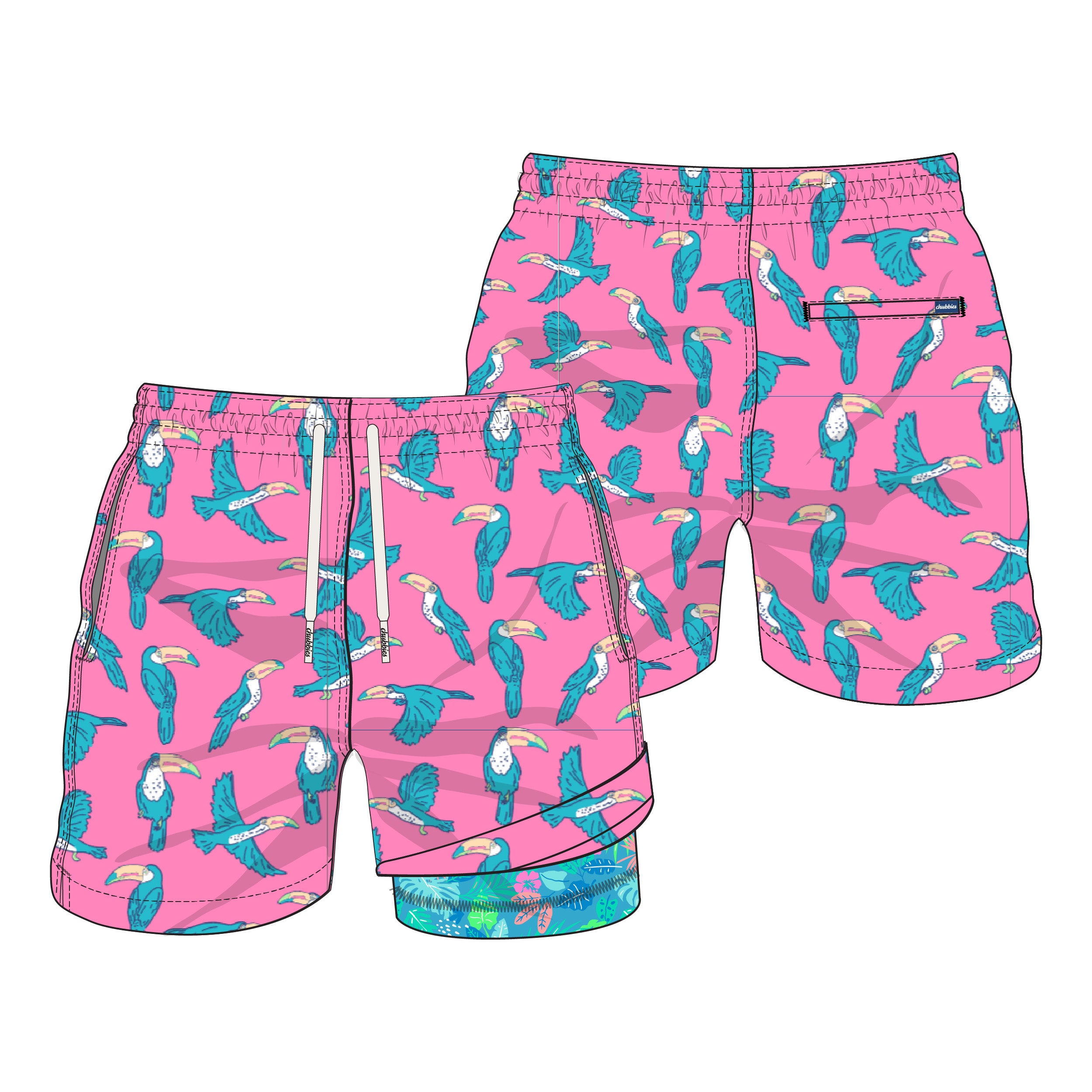 Chubbies The Toucan Do Its 5.5" Classic Lined Swim Trunks