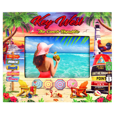 Key West Scene Wood Photo Frame