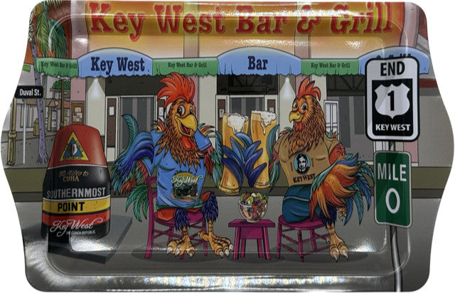 Sloppy Joe's Rooster Comic Scene Key West 10"x6" Tray