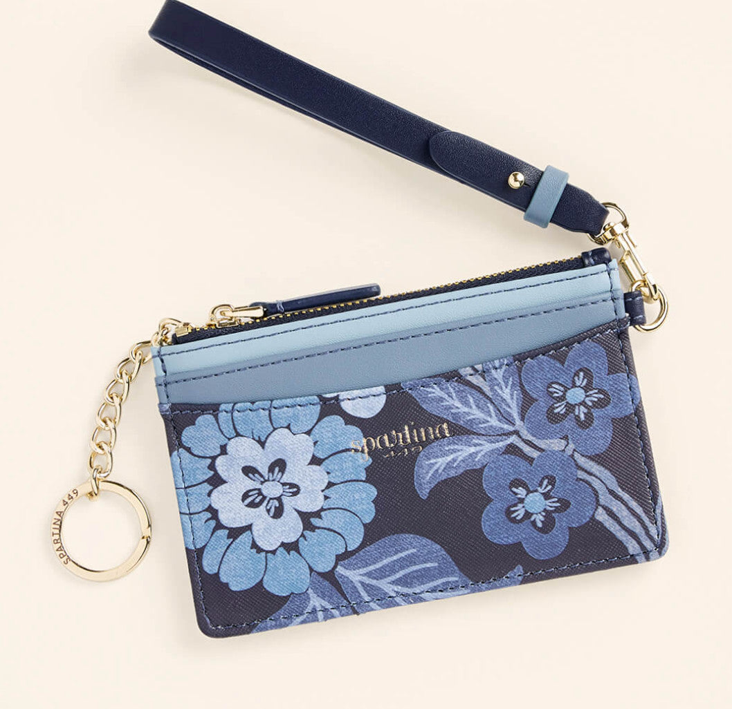 Spartina Slimcard Coinpurse Japonica Floral Navy