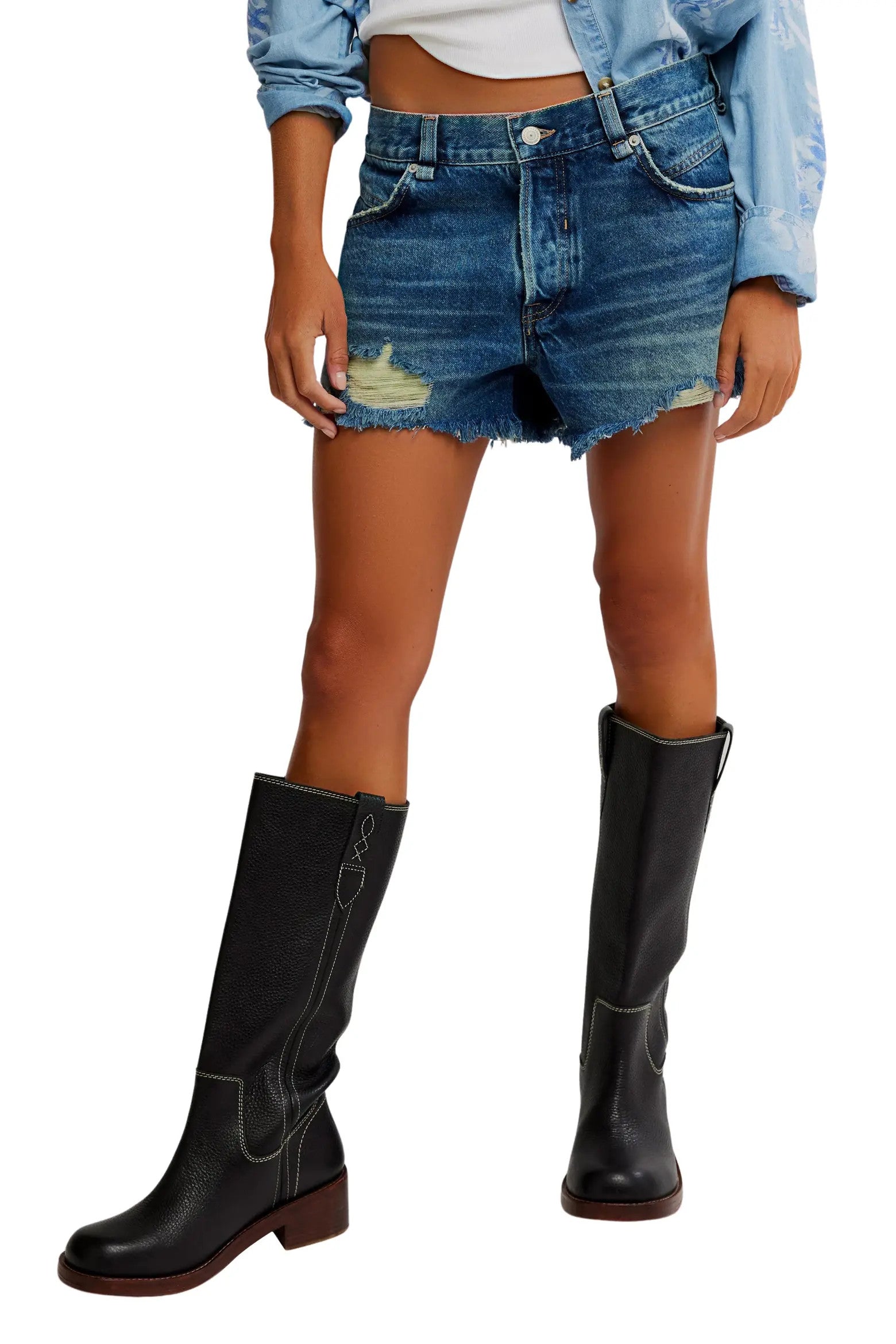 Free People We The Free Now Or Never Denim Short Sunsational