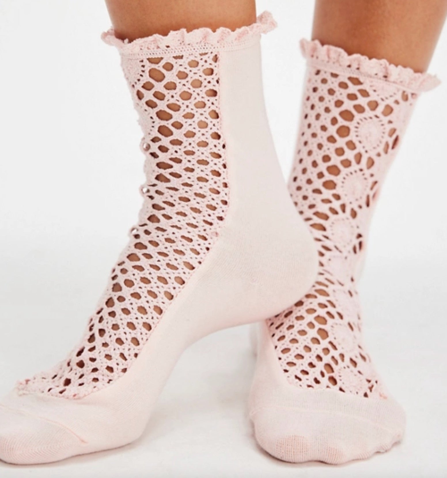 Free People Rubies Crochet Socks Strawberry