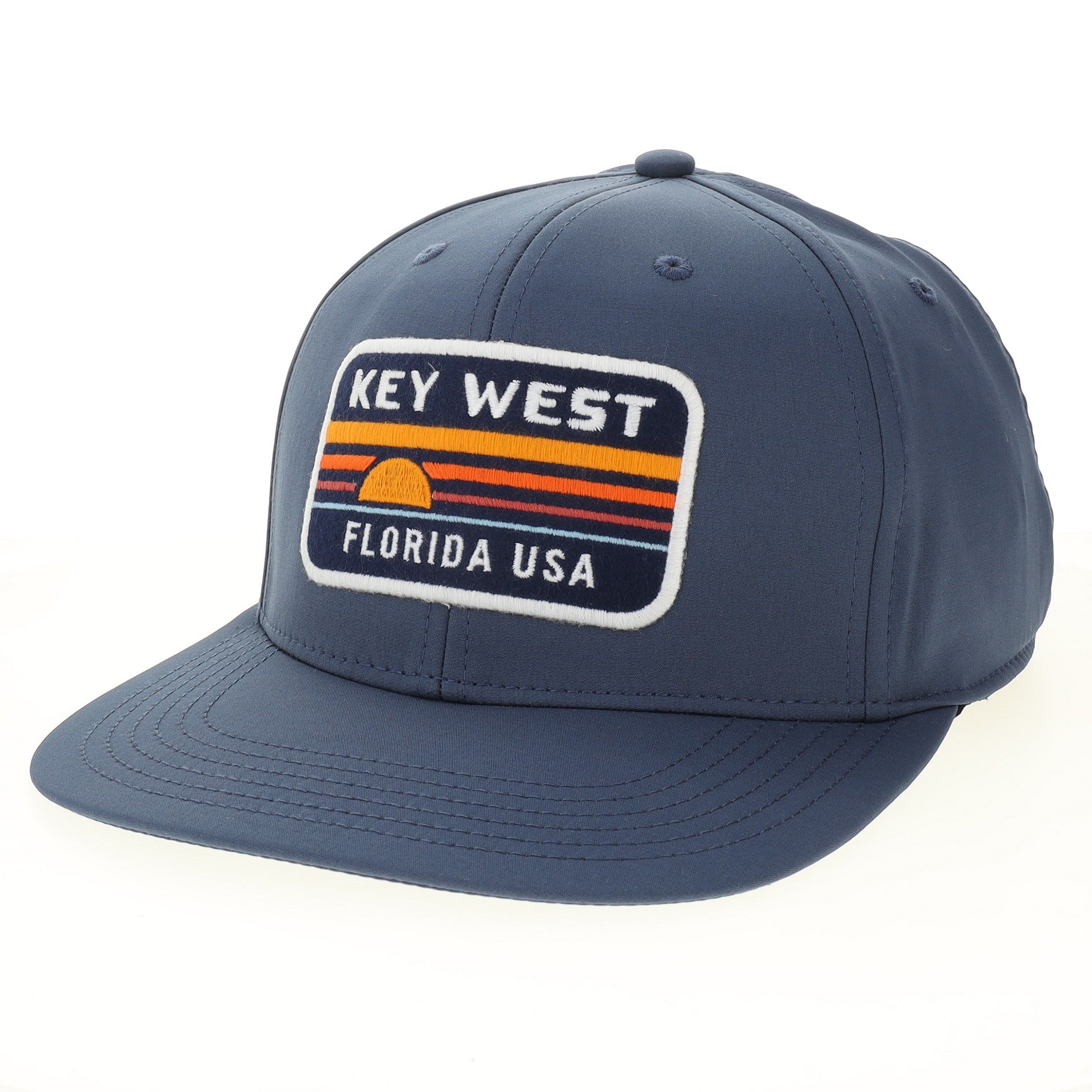 The Legacy Retro Evening Patch Key West Trucker Hat. Vintage Keys style at Shaddow & Fish, 1024 Duval Street, Key West FL.
