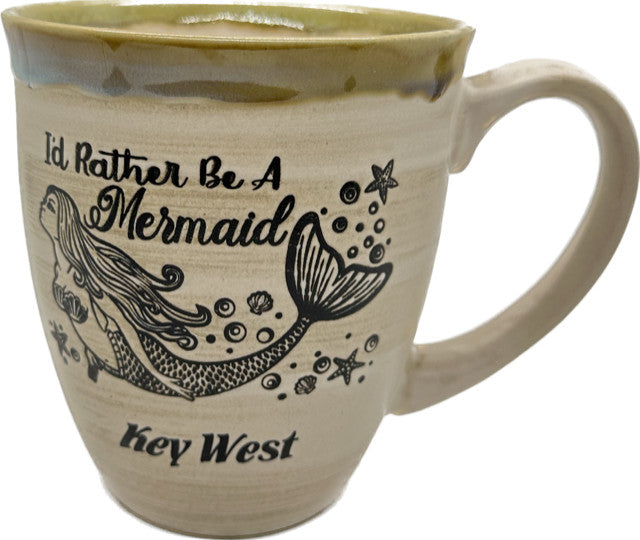 I'd Rather Be a Mermaid Key West Embossed 18oz Flare Mug