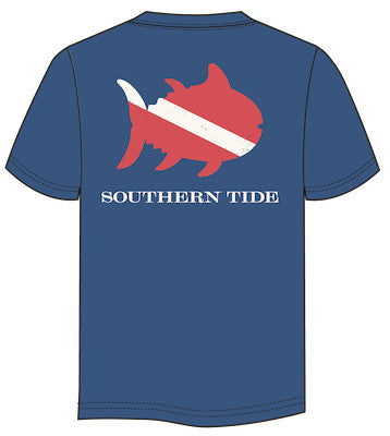 Southern Tide Skipjack Scuba Flag Tee SS Nautical Blue