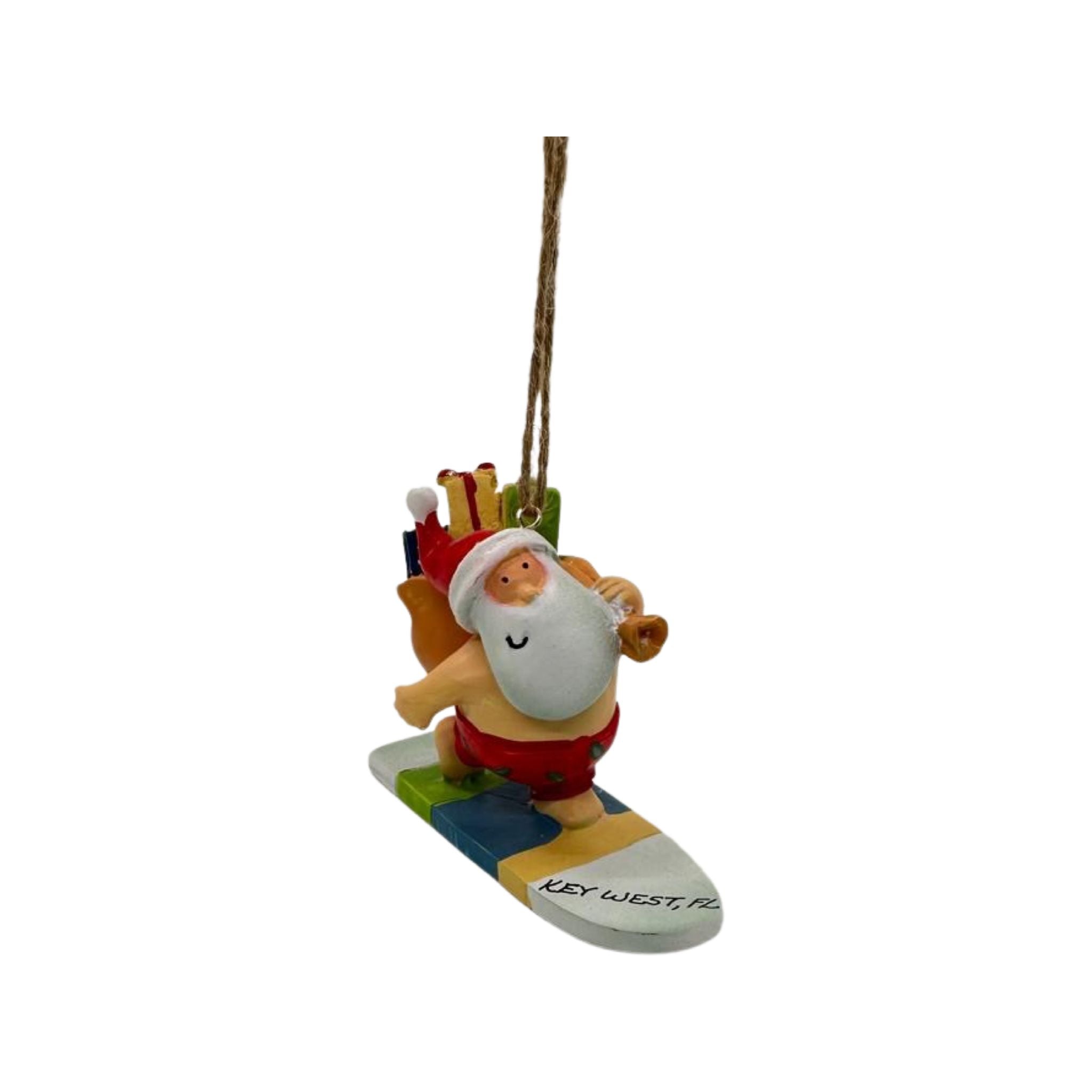 Cape Shore Santa Surfing Resin Ornament