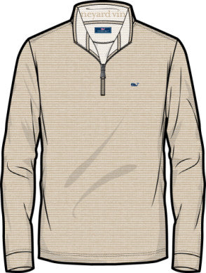 Vineyard Vines Saltwater Quarter Zip Officer Khaki