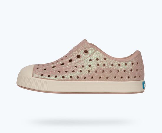 Native Jefferson Bio-Bling Shoes Chameleon Pink Bling/ Bone White