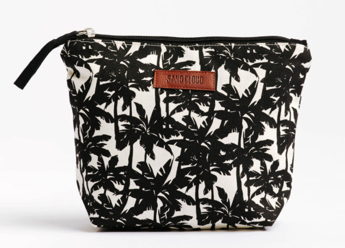 Sand Cloud Palm Zipper Pouch Black