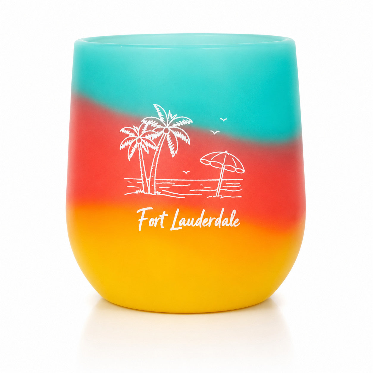Silipint Beach Scene Fort Lauderdale 12oz Wine Cup Aurora