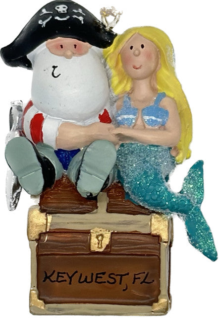 Cape Shore Key West Pirate and Mermaid Ornament