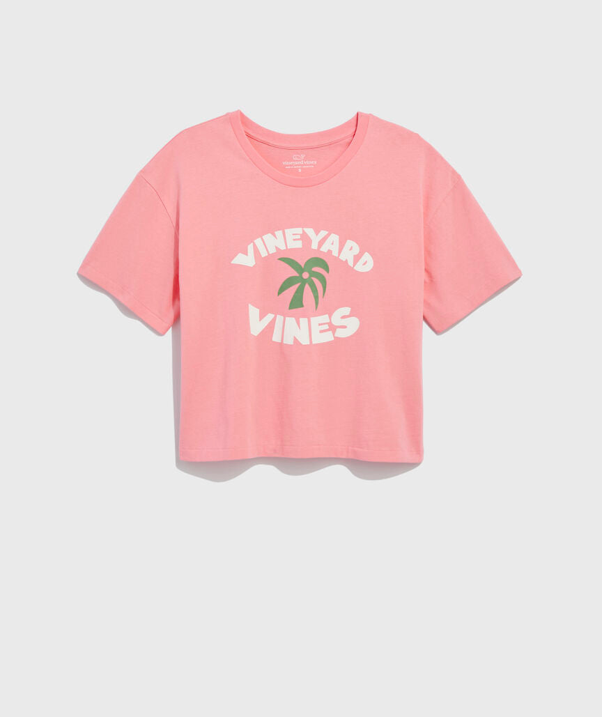 Vineyard Vines Palm Tree Cropped Tee Cayman