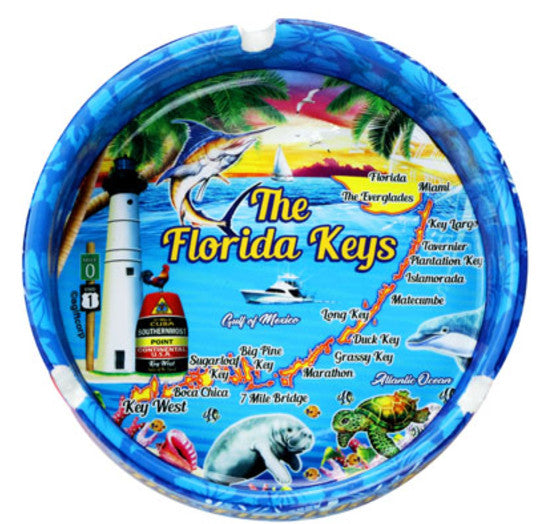 Florida Keys Map & Icons Ashtray