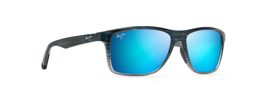 Maui Jim Onshore Blue Hawaii Lens w/ Blue Black Stripe Fade Frame Sunglasses