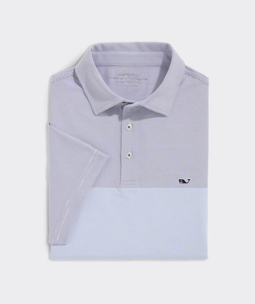 Vineyard Vines Sage Mountain Engineer Sankaty Polo White Cap/Ocean Breeze/Captains Blue