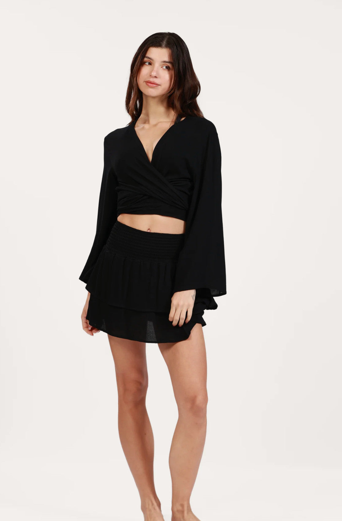 Salty Weekend Ally Tie Cover Up Black
