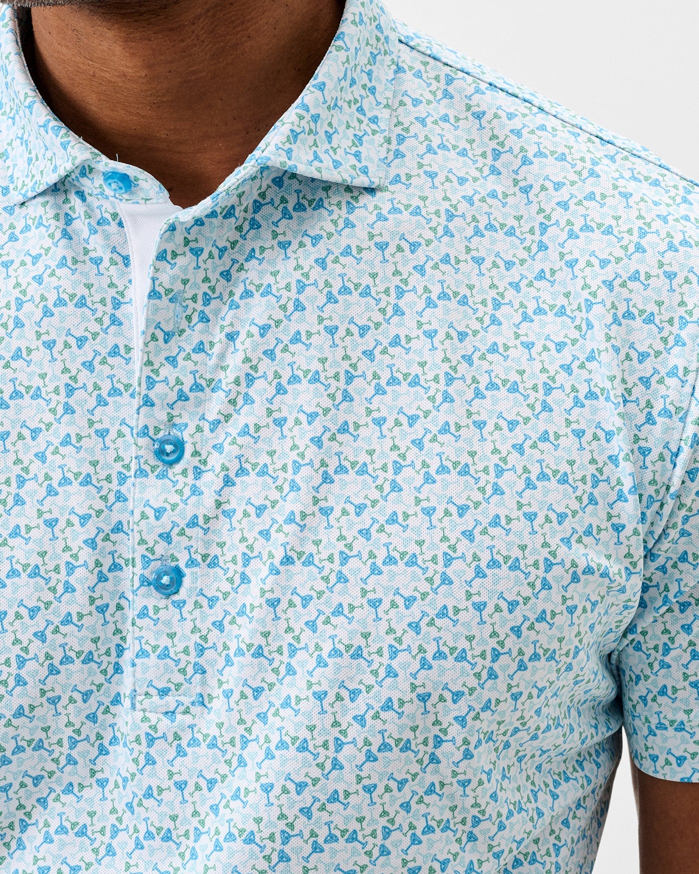 Johnnie-O Performance Mesh Cocktail Time Polo Dolphin