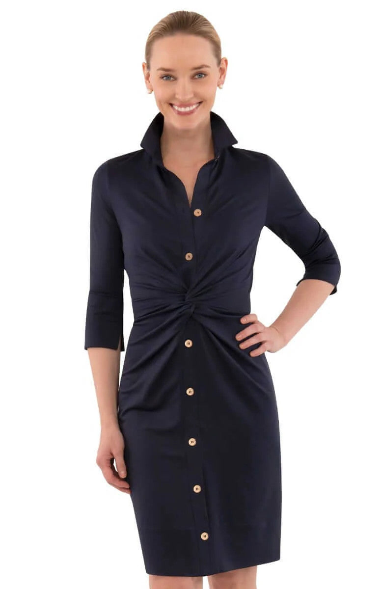 Gretchen Scott Twist & Shout Dress Navy