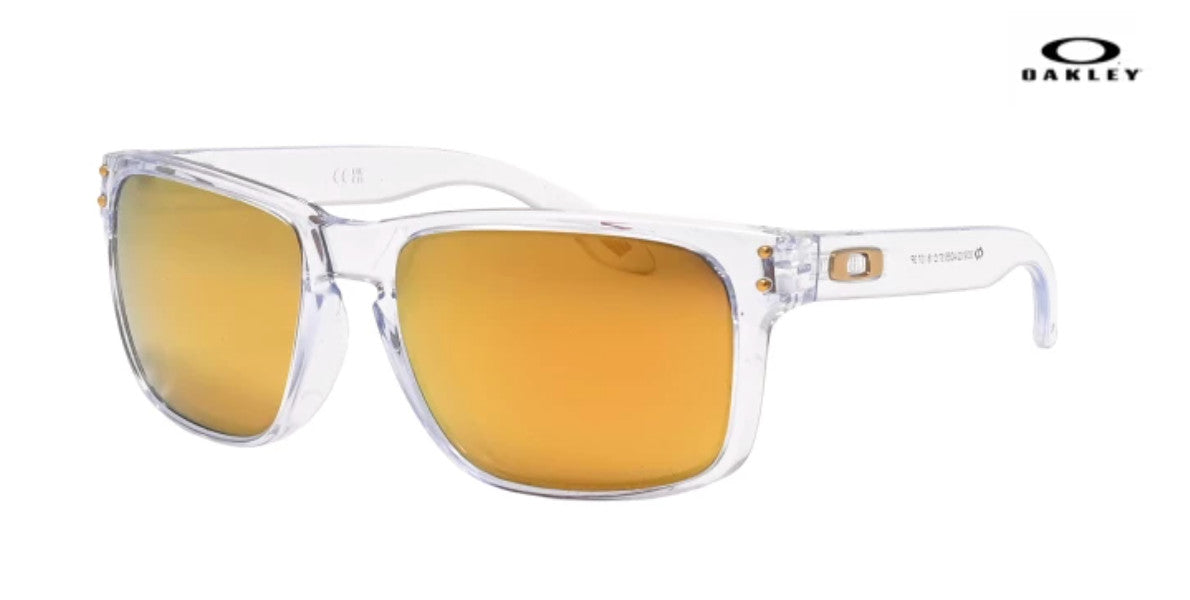 Oakley Holbrook Clear Frame w/ Prizm 24k Lens Sunglasses Polarized