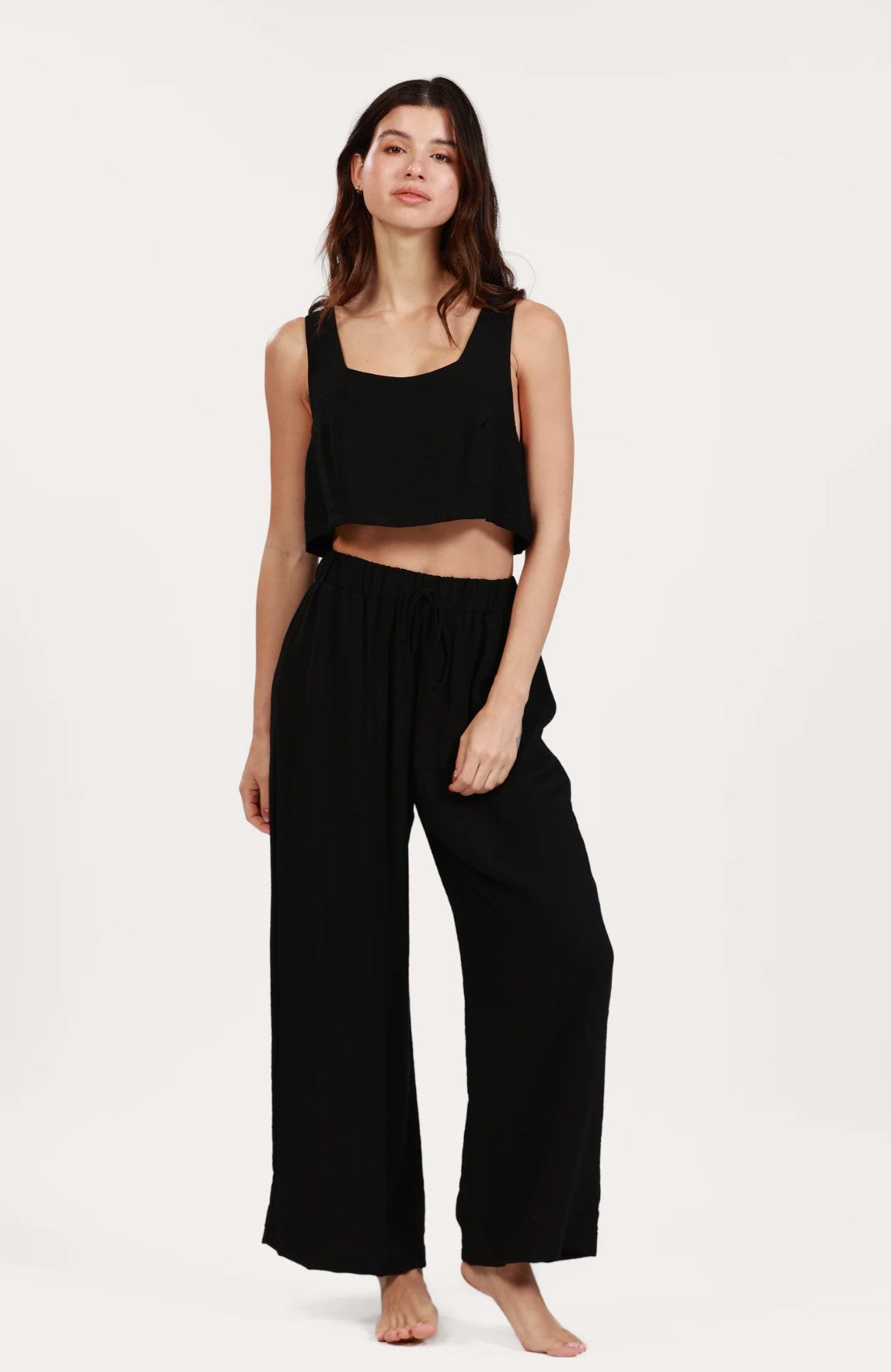 Salty Weekend Taylor Iguazu Top Black