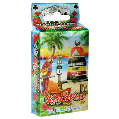Key West Scene Map Foil Playing Cards
