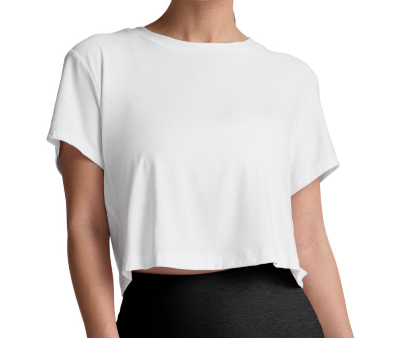 Beyond Yoga Supreme Featherweight Cropped Tee Cloud White