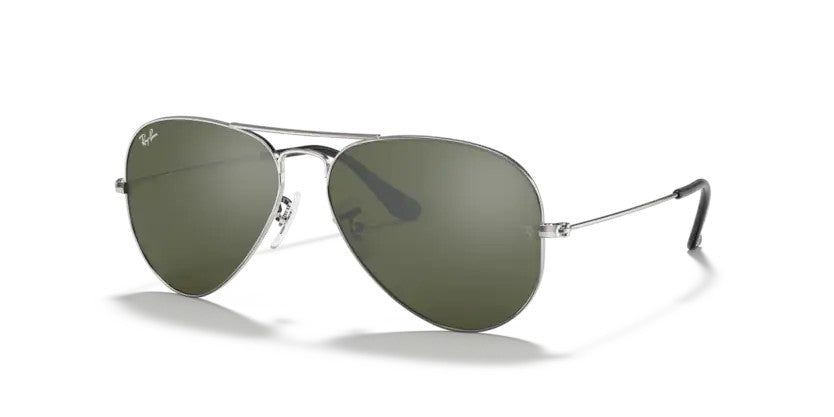 Ray Ban Aviator Large Metal Silver Frame w/ Grey Mirror Lens Sunglasses