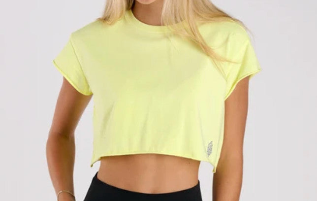 Free People Hot Shot Cropped Tee Vapor Lime