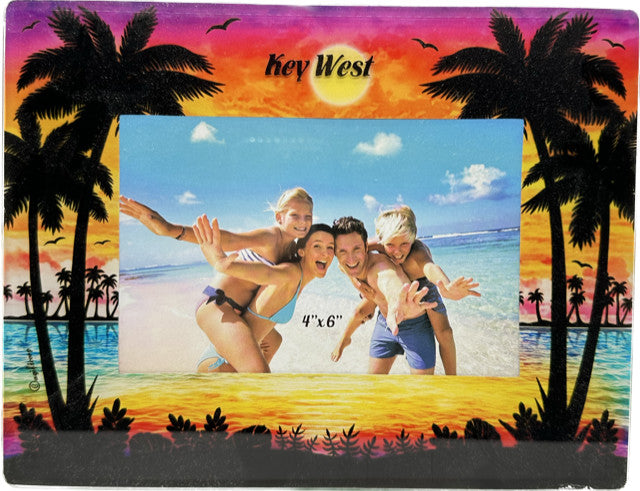 Palm Sunset Glass Picture Frame