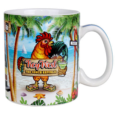 Key West Rooster Wrap Mug 18oz