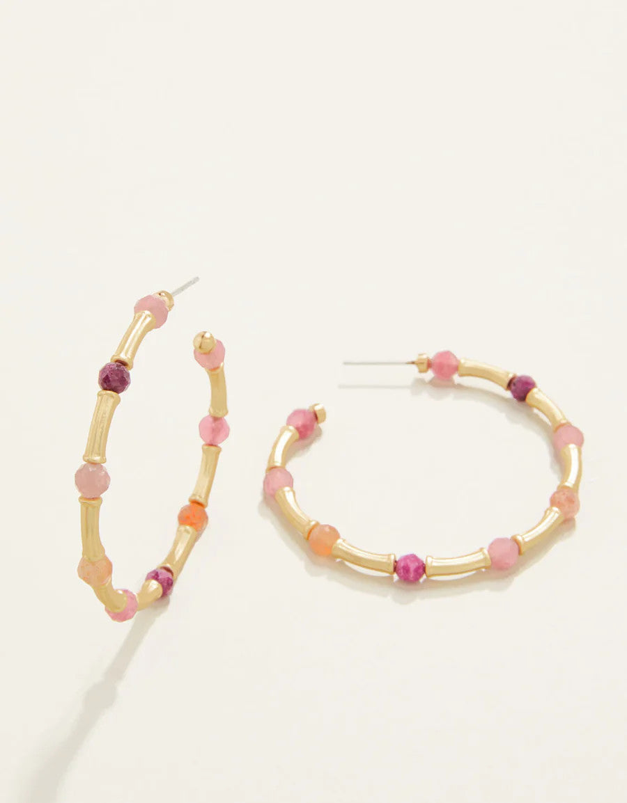Spartina Calm Waters Hoop Earrings Ruby Sun Stone