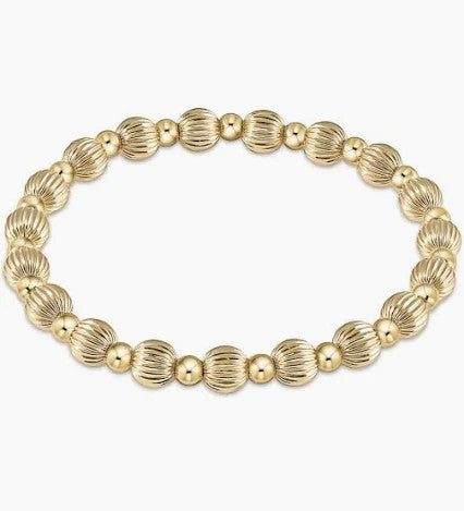 Enewton Dignity Grateful Pattern 6mm Bead Bracelet Gold