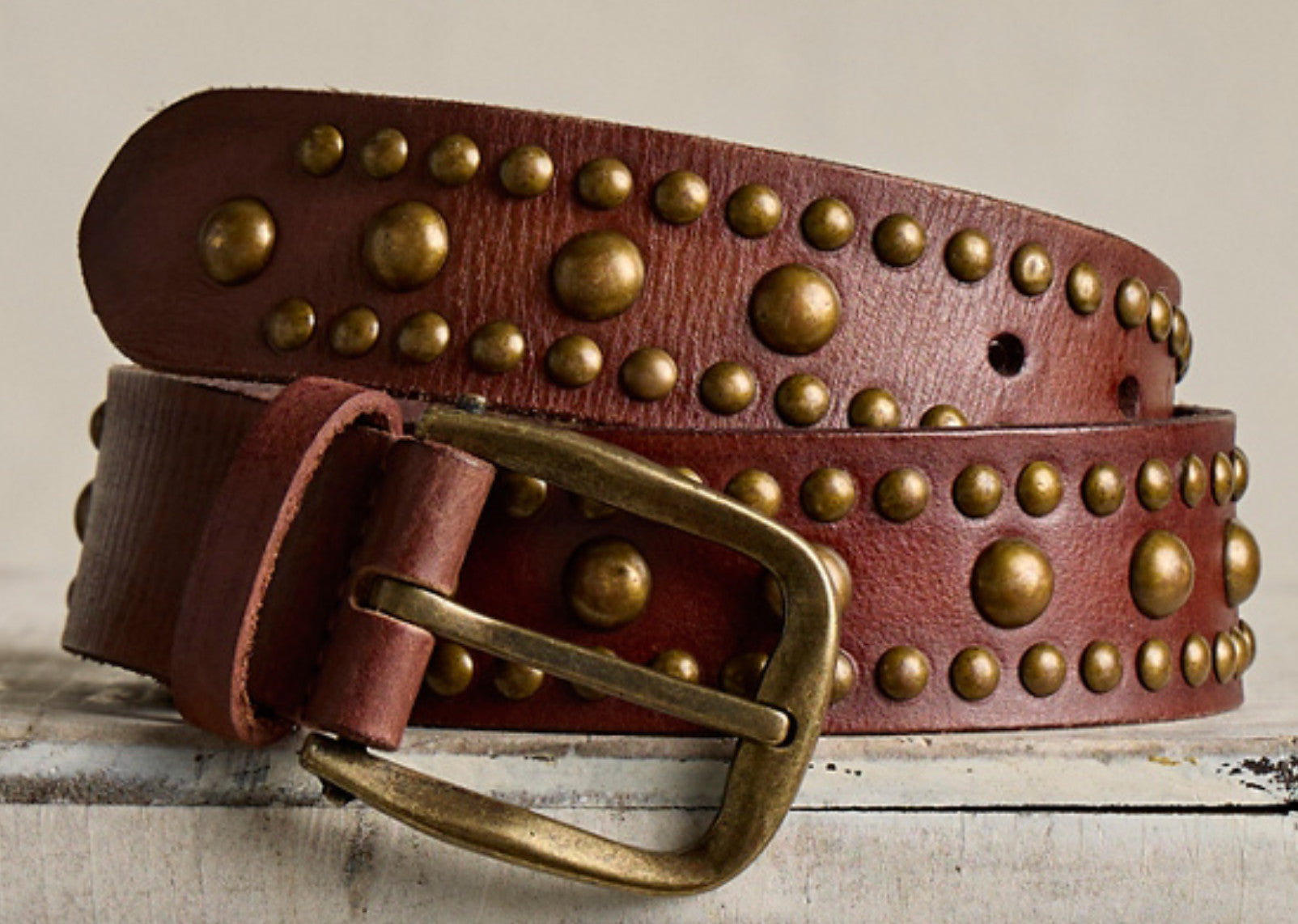 Free People We The Free Sola Stud Belt Cognac
