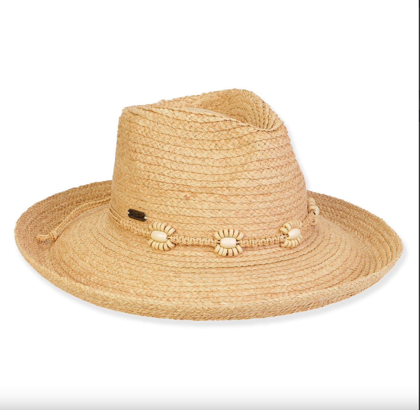 Sun 'N' Sand Taylor Flower Bead Raffia 4" Upbrim Hat