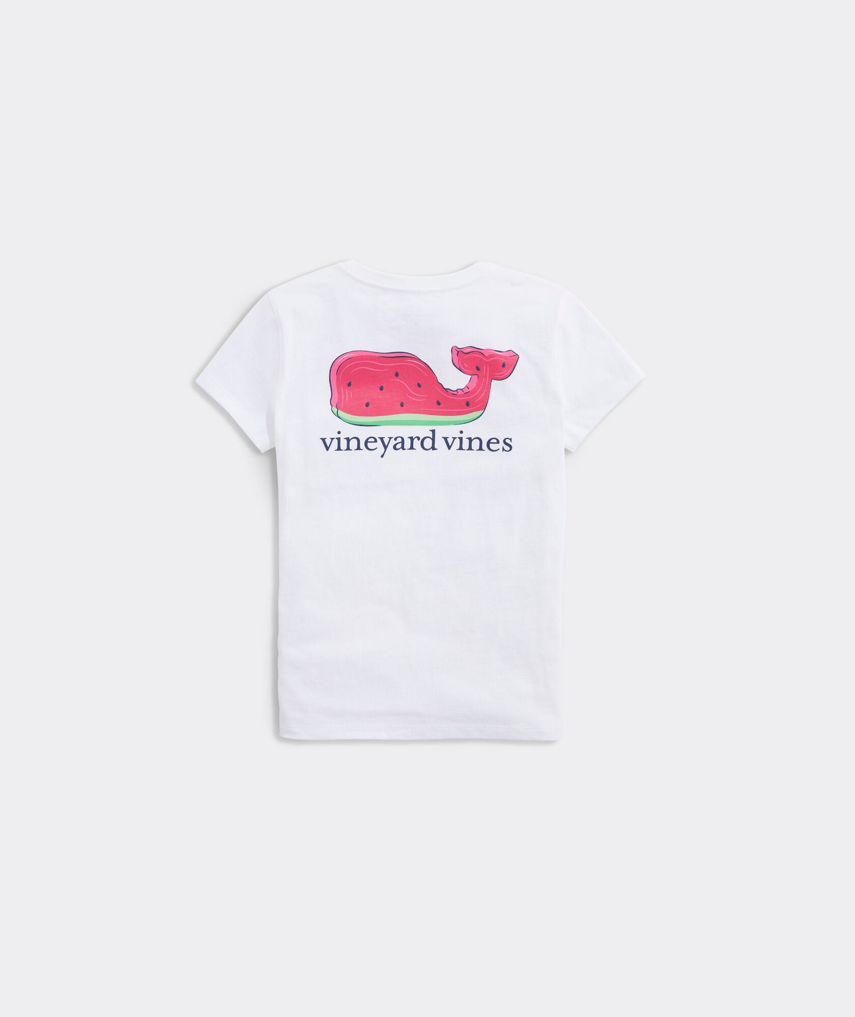Vineyard Vines Girls' Watermelon Whale Pocket Tee SS